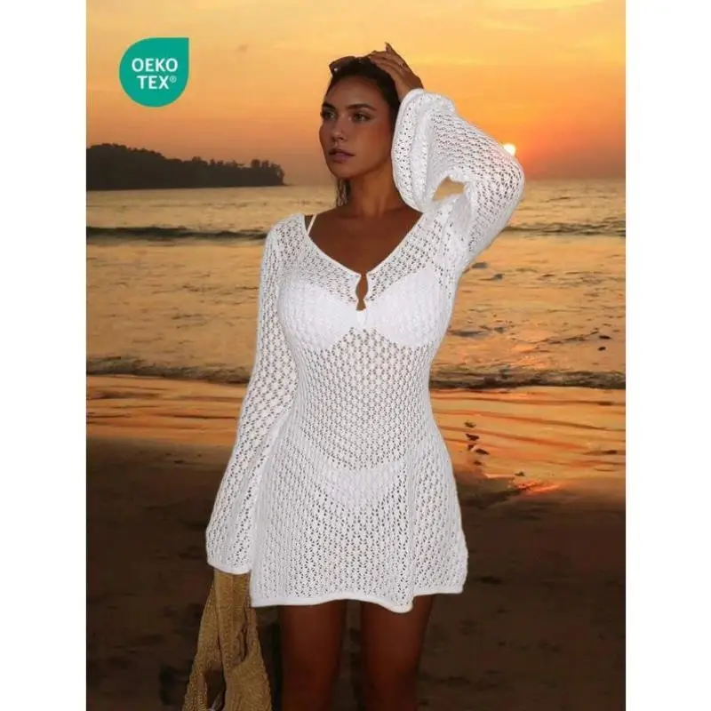 

Ele Long Sve Ladies Hollow out Swimsuit 3433 Cross Border S Casual Sport Suit Autumn Season Seven Quarter Sve