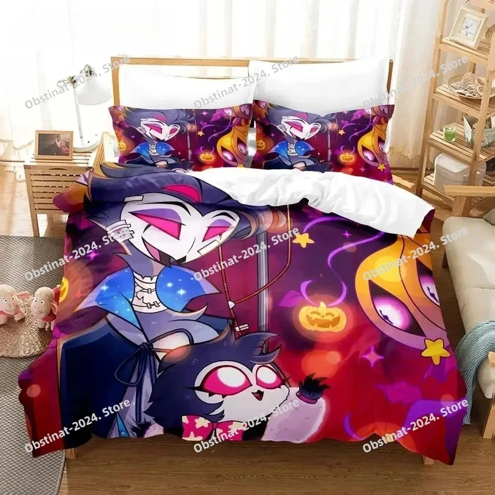 Anime Stolas Helluva Hazbin Hotels Boss Bedding Set Boys Girls Twin Queen Size Duvet Cover Pillowcase Bed Boys Adult