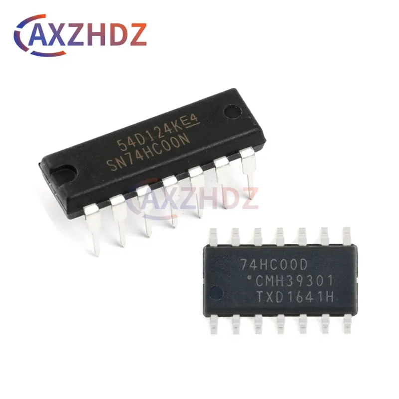 20PCS SOP-14 74HC00D DIP-14 SN74HC00N SN74HC00DR HC00 SMD Quad 2-input NAND gate IC