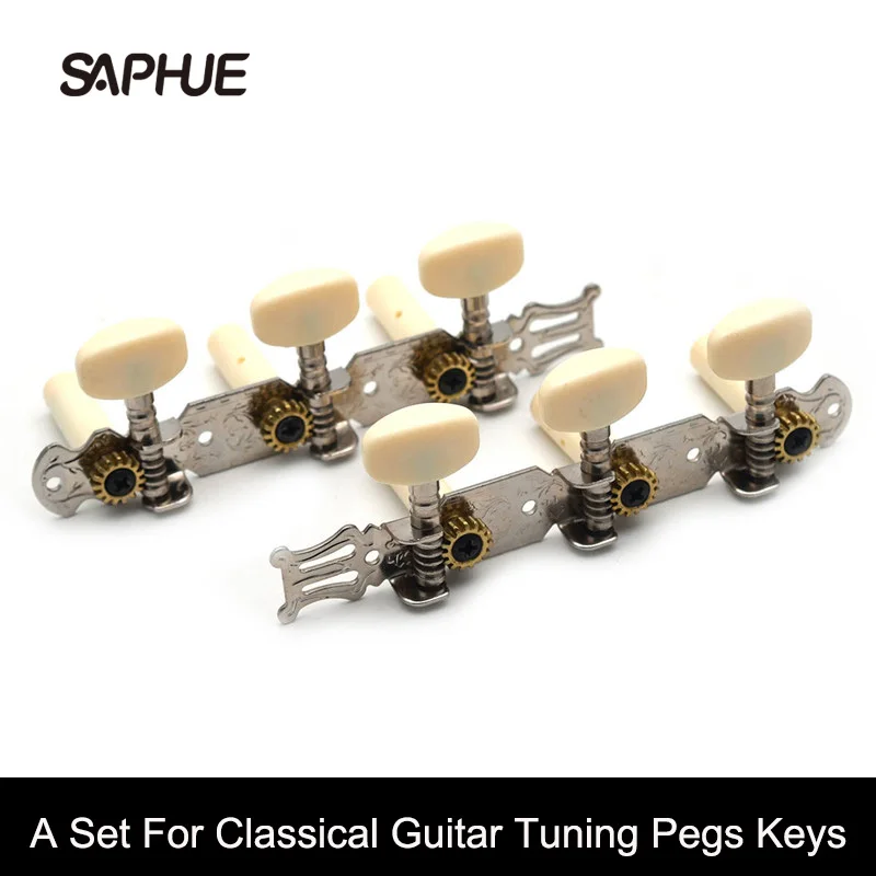 

A Set of 1R1L Classical Guitar Locking String Tuning Pegs Keys Tuners Machine Heads Gold/Chrome