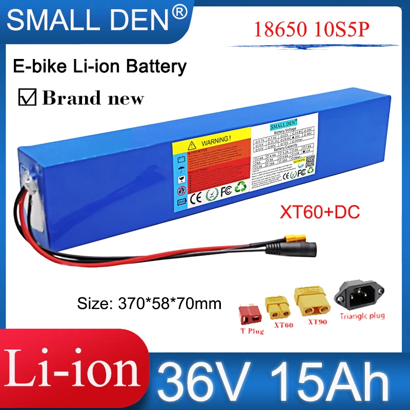 

36V 15Ah 18650 ebike Lithium Battery Pack Built-in 30A BMS 500-1000W For 42V E-two wheelers/Tricycle Motor Spare Power Supply