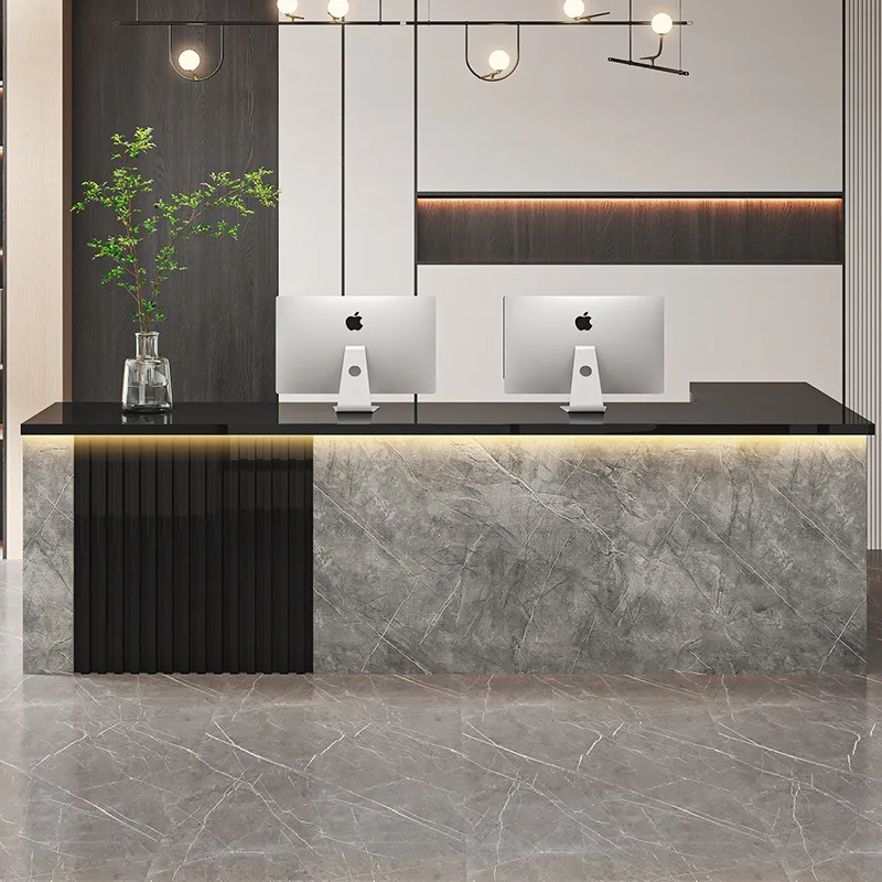 

Beauty Simple Hair Salon Reception Desk Counter Luxury Reception Desks Modern Simple Office Recepcion Desk Commercial Furniture