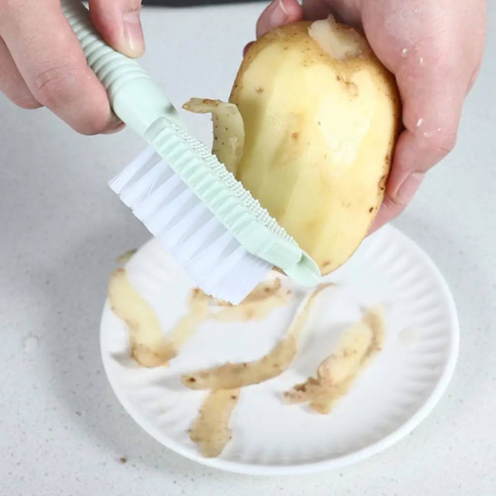 Vegetable Cleaning Brush Scrubber For Food Multi-Functional Potato Scrub Brush with Built-in Peeler Fruit Carrot Peeler Tool