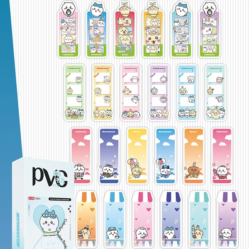 

24Pcs/Set Cartoon Bookmarks Transparent Card Photo Props Diy Card Anime Peripheral Cute Collectible Ornaments Holiday Gift Toy