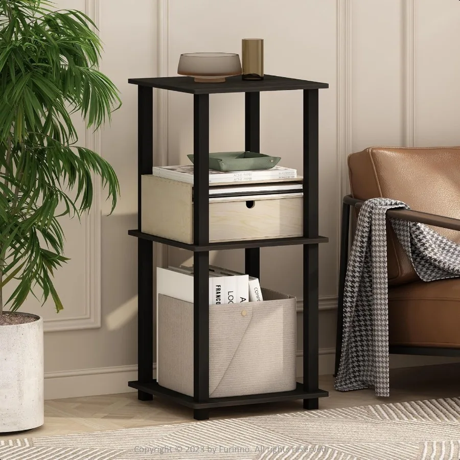 رف كتب قابل للتكديس سهل التجميع من TurnNTube باللون الأسود