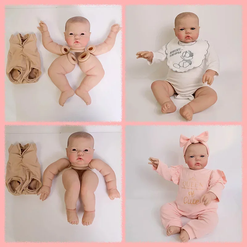 Kit de muñeco realista en blanco, 24 pulgadas, Pickle Awake, ya pintado/no pintado, piezas de muñeca DIY realistas con cuerpo y ojo de tela