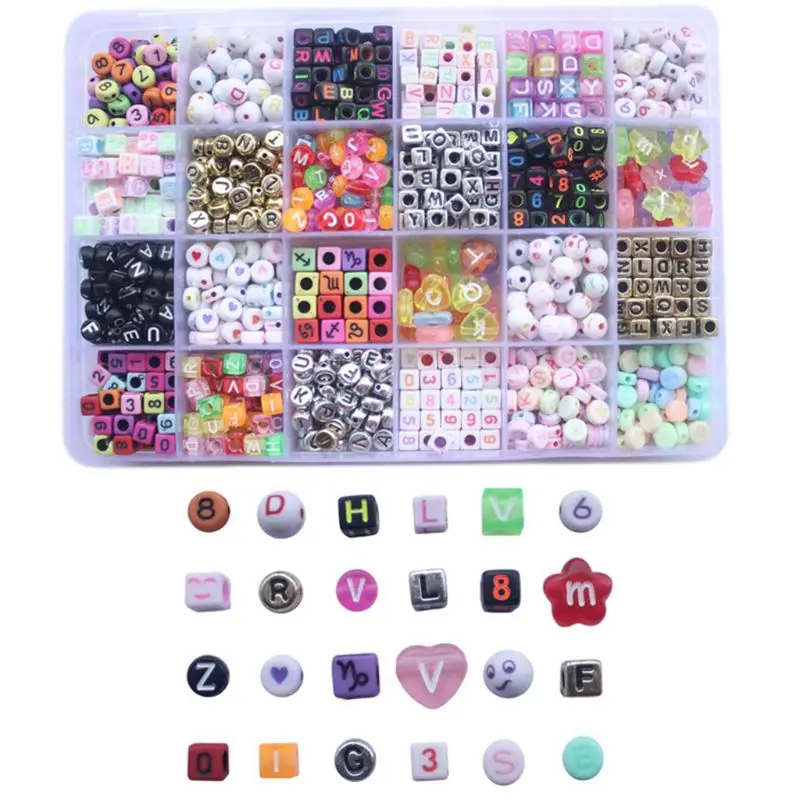 

1200Pcs Colorful Acrylic Letter Beads Cube for Name Bracelet DIY Crafts Drop Shipping