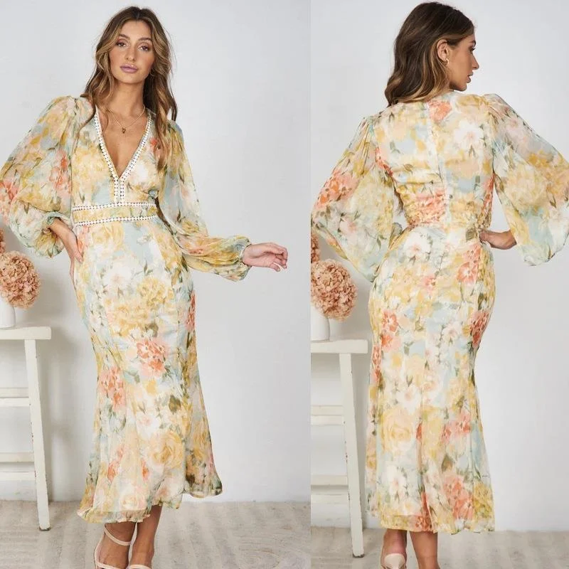 

New Long Printed Dr Slim Fit Asymmetrical Hemline Women's Faion Long Skirt Ele Classy Sle Chinese Origin