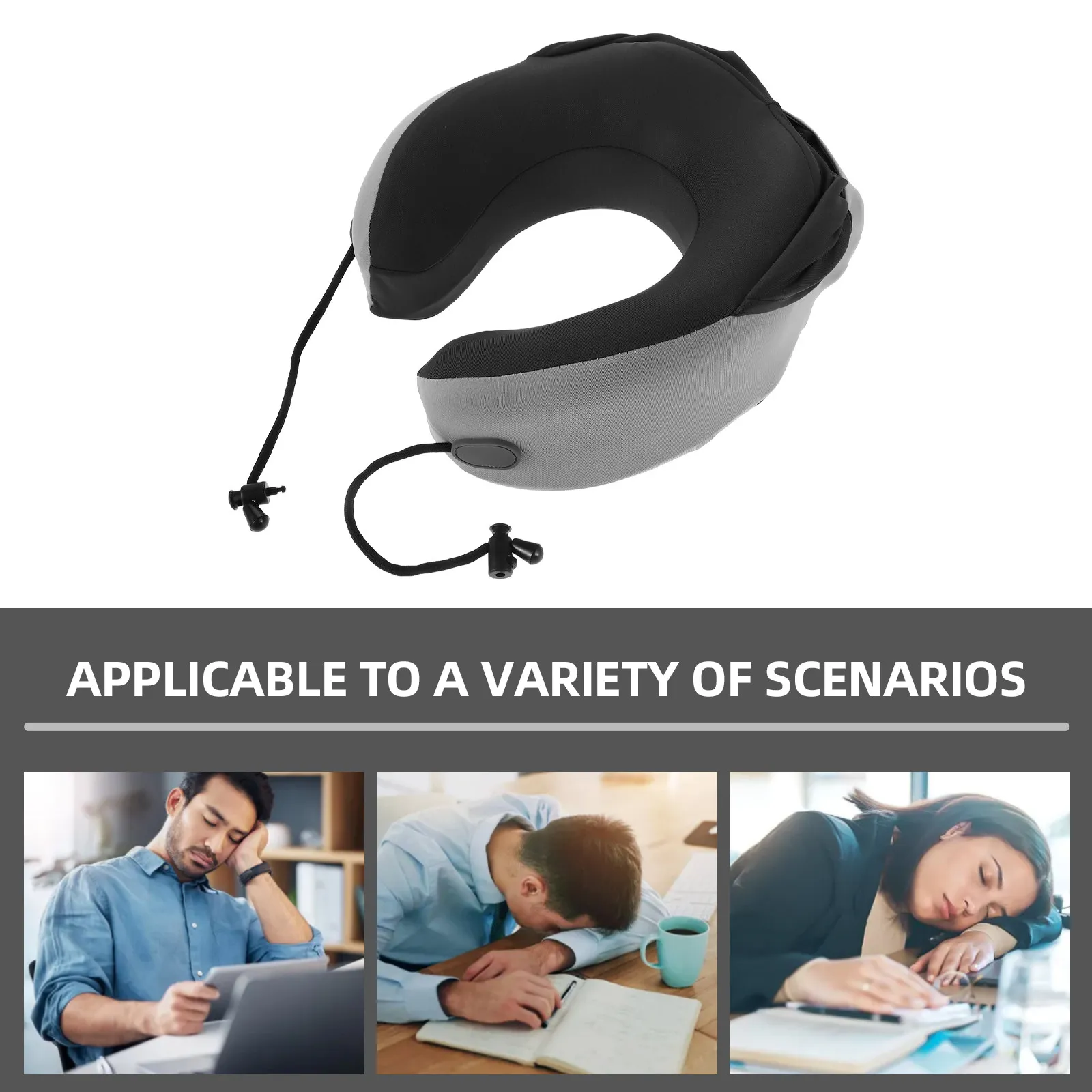 U Foam Neck Pillow Hat Design Adjustable Travel Neck Cushion for Airplanes Cars Camping Travel Essentials