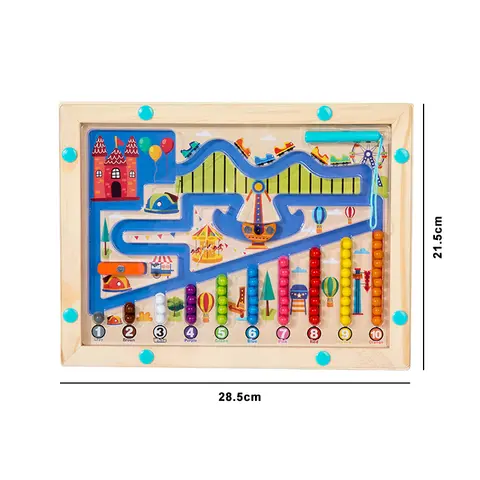 Montessori Magnetisk Färgsorteringsspel Trä Magnetisk Penna Labyrint Set Förbättrar Uppmärksamhet Och Motoriska Färdigheter Pusselleksaker För Barn 8 best sales Montessorileksaker Dropship - №6
