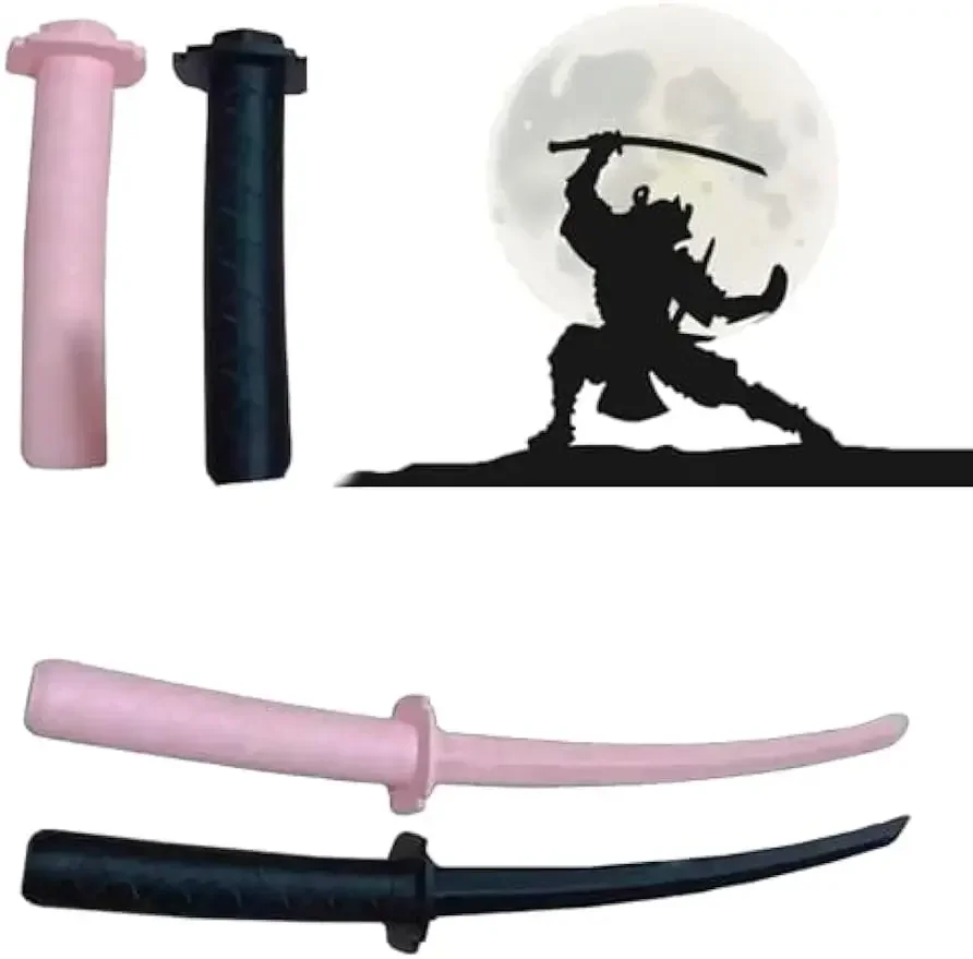 3D Retractable Samurai Sword Model Toys, Creative Retractable Samurai Sword Decompression Fun Plastic Role-playing Gifts