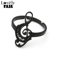 Musical Note Hollow Finger Ring for Women Piano Keys Stainless Steel Silver Color Goth Ring Music Symbol Jewelry Gift R58SRS03