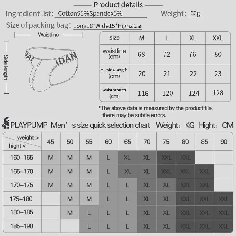 1/3Pcs Cotton Sexy Man's Underwear Briefs Low Waist Men Briefs Underpants Large Crotch Pouch Panties Slip Bikini Jockstrap Brief view 2