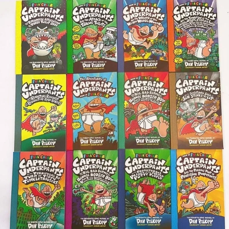 14 Books Full Color Set Captain Underpants Superman Funny English Storybook Children Reading Picture Book Kid Libreria