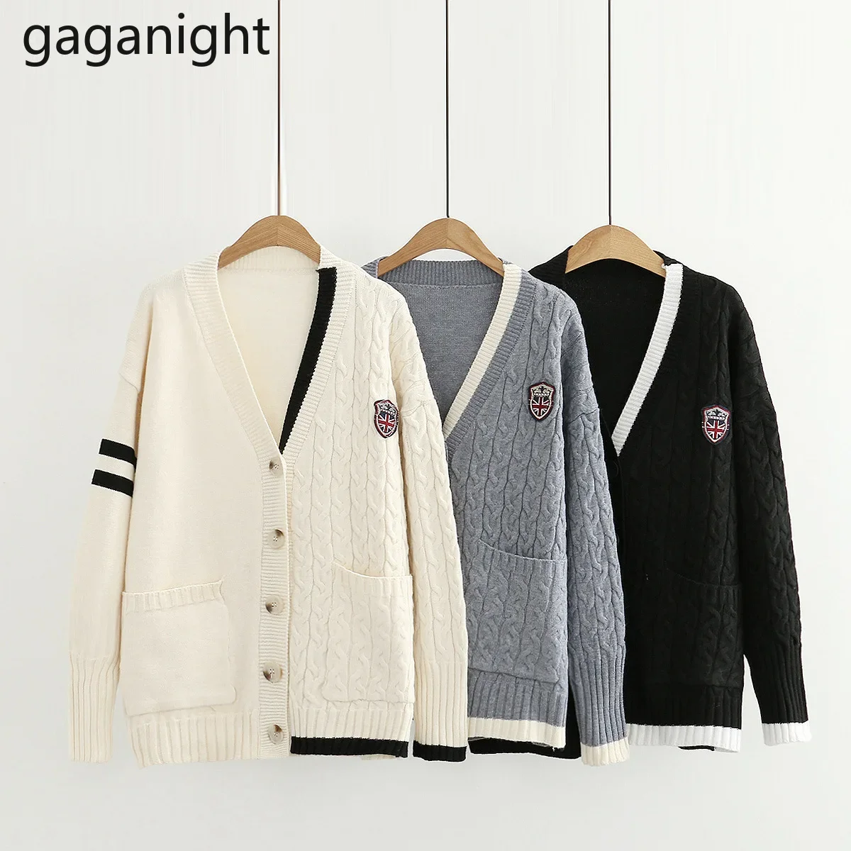 Gaganight Twist Women Knitted Cardigan Spring Autumn Long Sleeve Kardigan Fashion Outwear Sweater Casual Loose Cardigans Chic