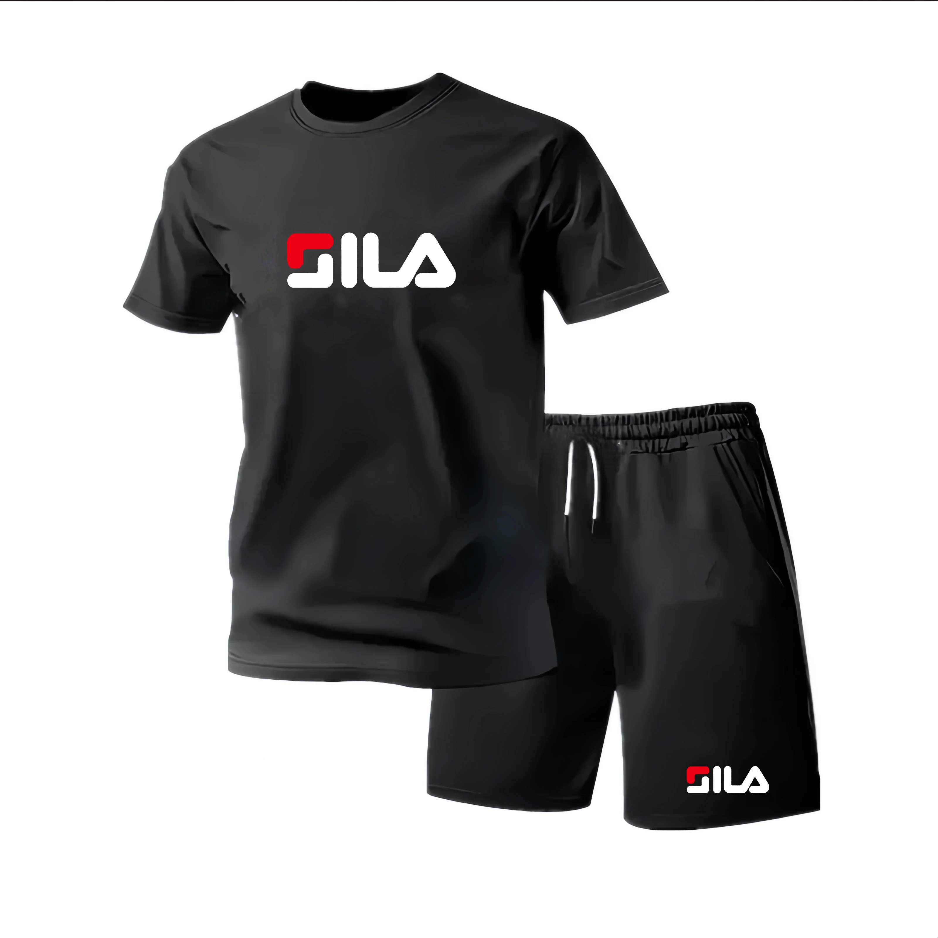 Ensemble deux pièces pour homme, t-shirt en mesh et short pour le sport, l'entraînement physique, la course à pied et l'ensemble de t-shirts à séchage rapide