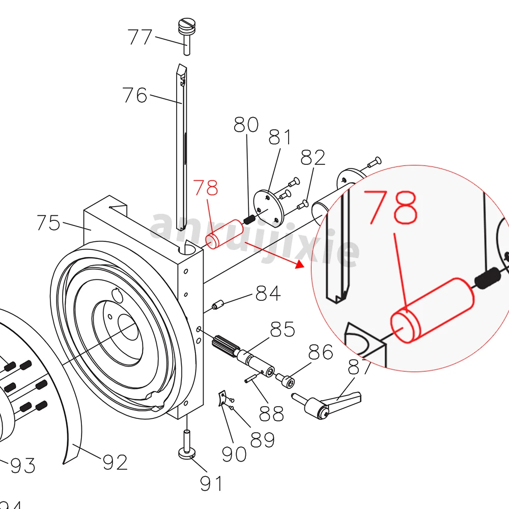 Orientation Small Gear Shaft for SIEG SX3-078&JET JMD-3&BusyBee CX611&Grizzly G0619