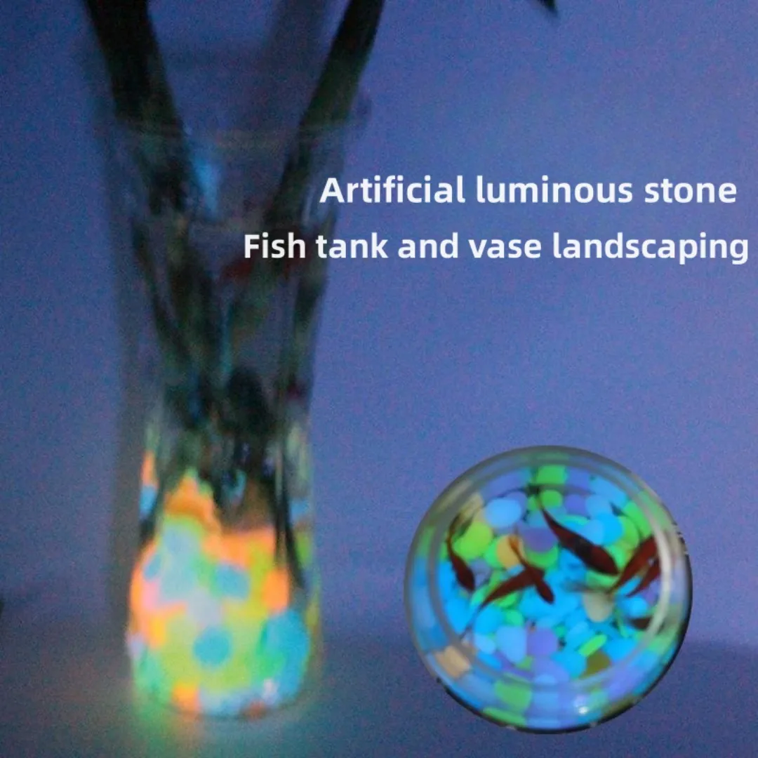 50/100Pcs Artificial Noctilucent Stone with Colorful Luminescence Aquarium Fish Tank Landscaping Vase Sidewalk Decoration