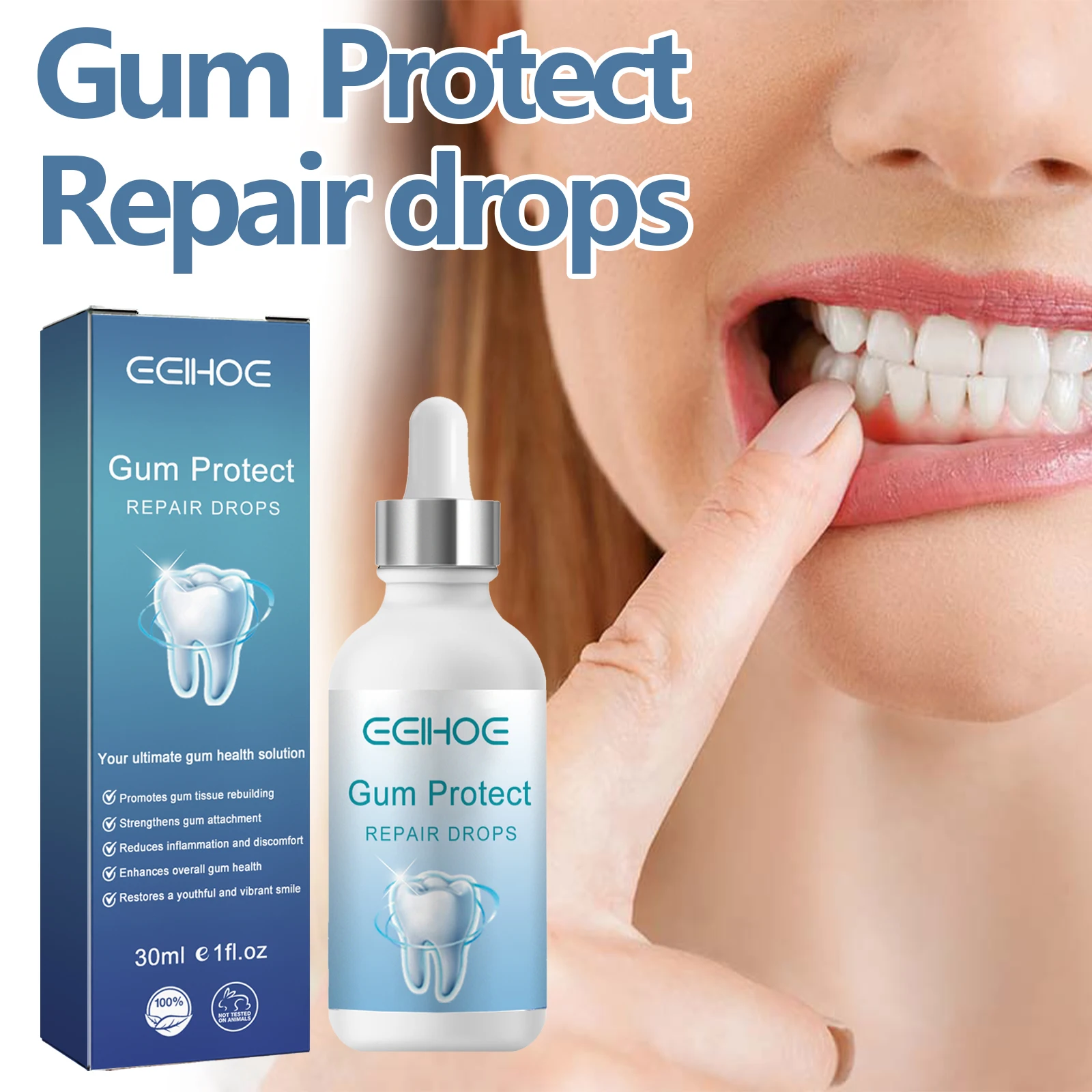 Teeth Whitening Pens - EELHOE Zahnfleischschutz-Reparaturtropfen Zahnreinigungs-Therapie-Gel Fördert die Gesundheit