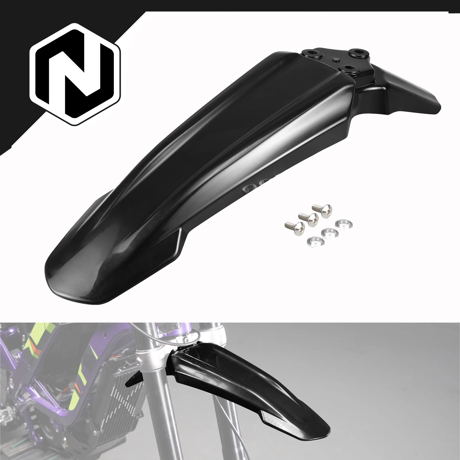 

NICECNC For Surron light bee X light bee S Electric Bike Front Fender Mudguard PP Plastic Black