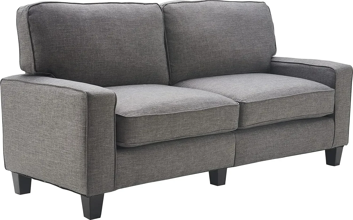 Serta Palisades Upholstered Sofas for Living Room Modern Design Couch, Straight Arms, Soft Fabric Upholstery, Tool-Free Assembly