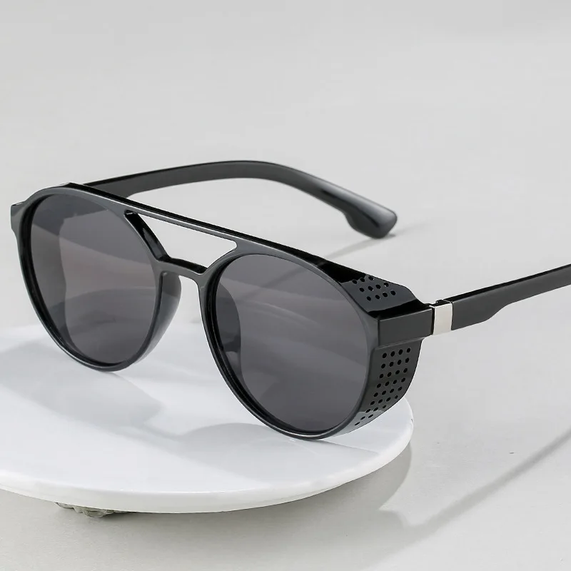 1/2PCS Classic Gothic Steampunk Sunglasses Men Women Brand Designer Shades Retro Round Driving Sun Glasses UV400 image 6