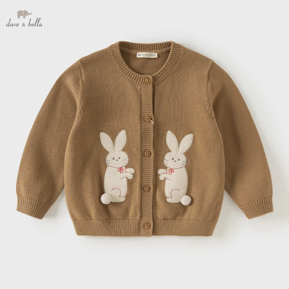 Dave Bella Child Kids' School Sweater Coats Autumn Cardigan For A Girl 4- to 6-year-old Spring Costume Cartoon Elegant DB3262588