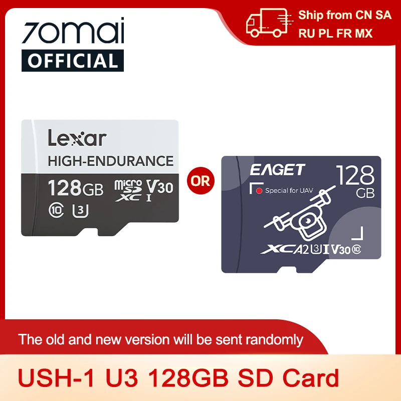 HIGH-ENDURANCE Micro SD 32GB 64GB 128GB TF Card USH-3 for 70mai 4K Dash Cam A810 A800SE A800S A510 A500S M310 S500 EAGET Card