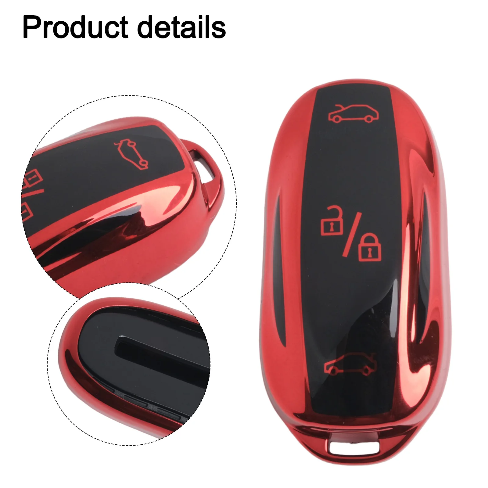 Soft For TPU Car Remote Key Case Full Cover Holder Shell for Model X with Electroplated Texture and Perfect Fit