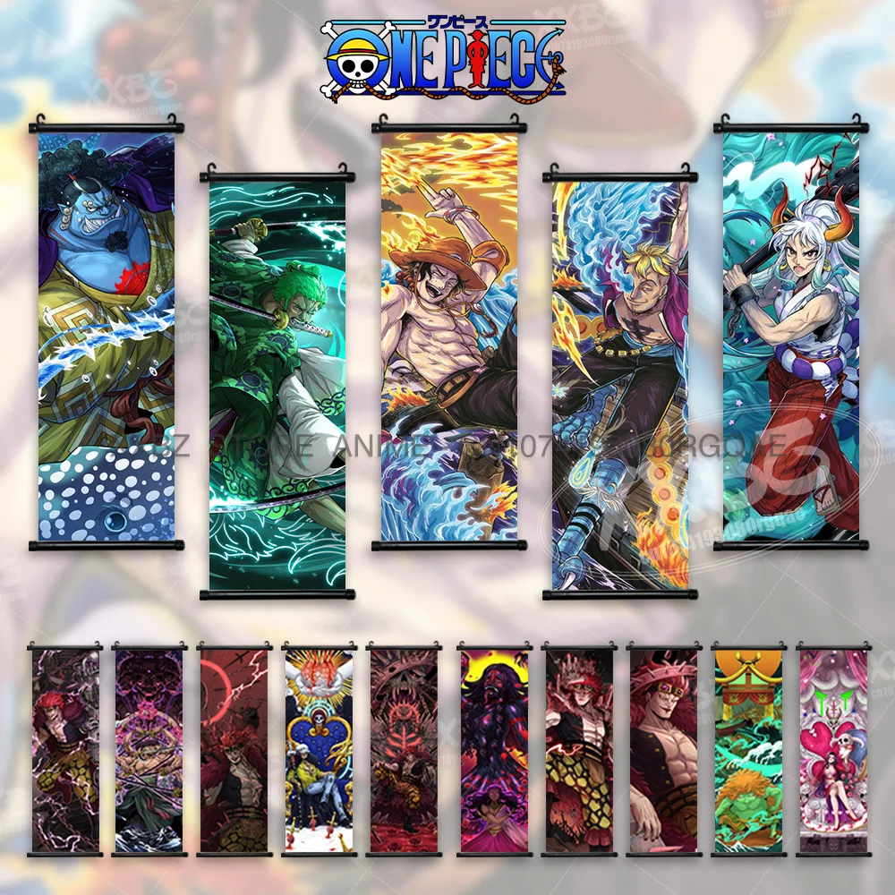 

ONE PIECE Scroll Picture Hancock Roronoa Zoro Canvas Home Decoration Portgas D. Ace Hanging Painting Marco Wall Art Anime Poster