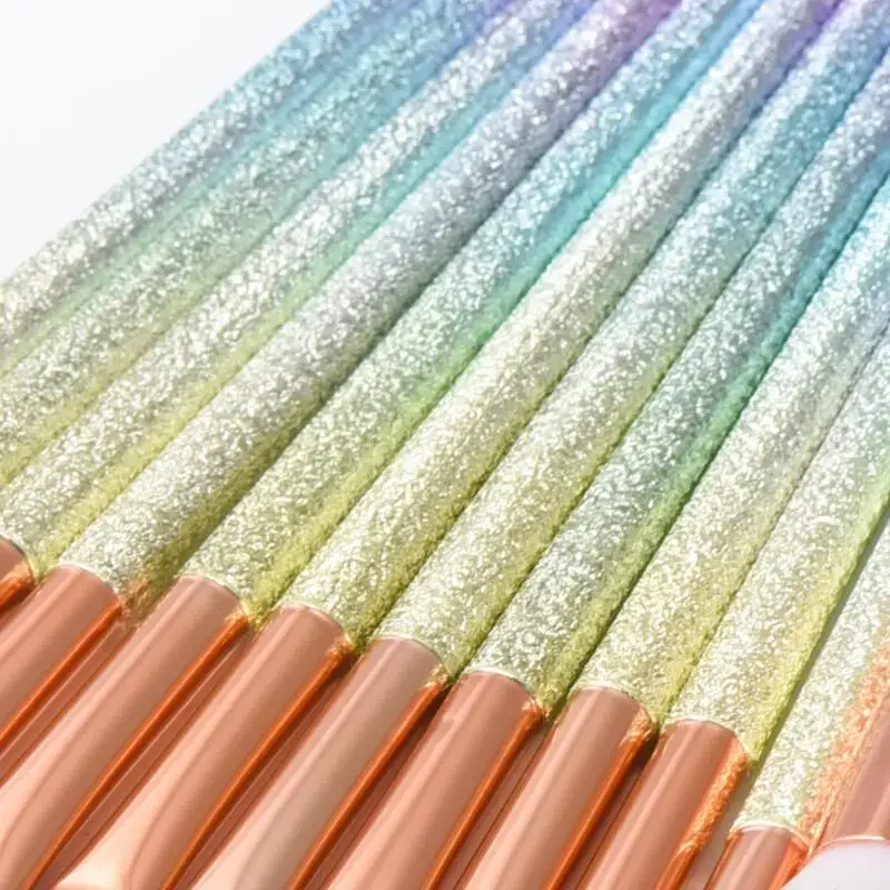 16 pezzi/set pennelli per trucco fondotinta in polvere fard sopracciglio ombretto miscelazione kit pennelli cosmetici strumento per trucco