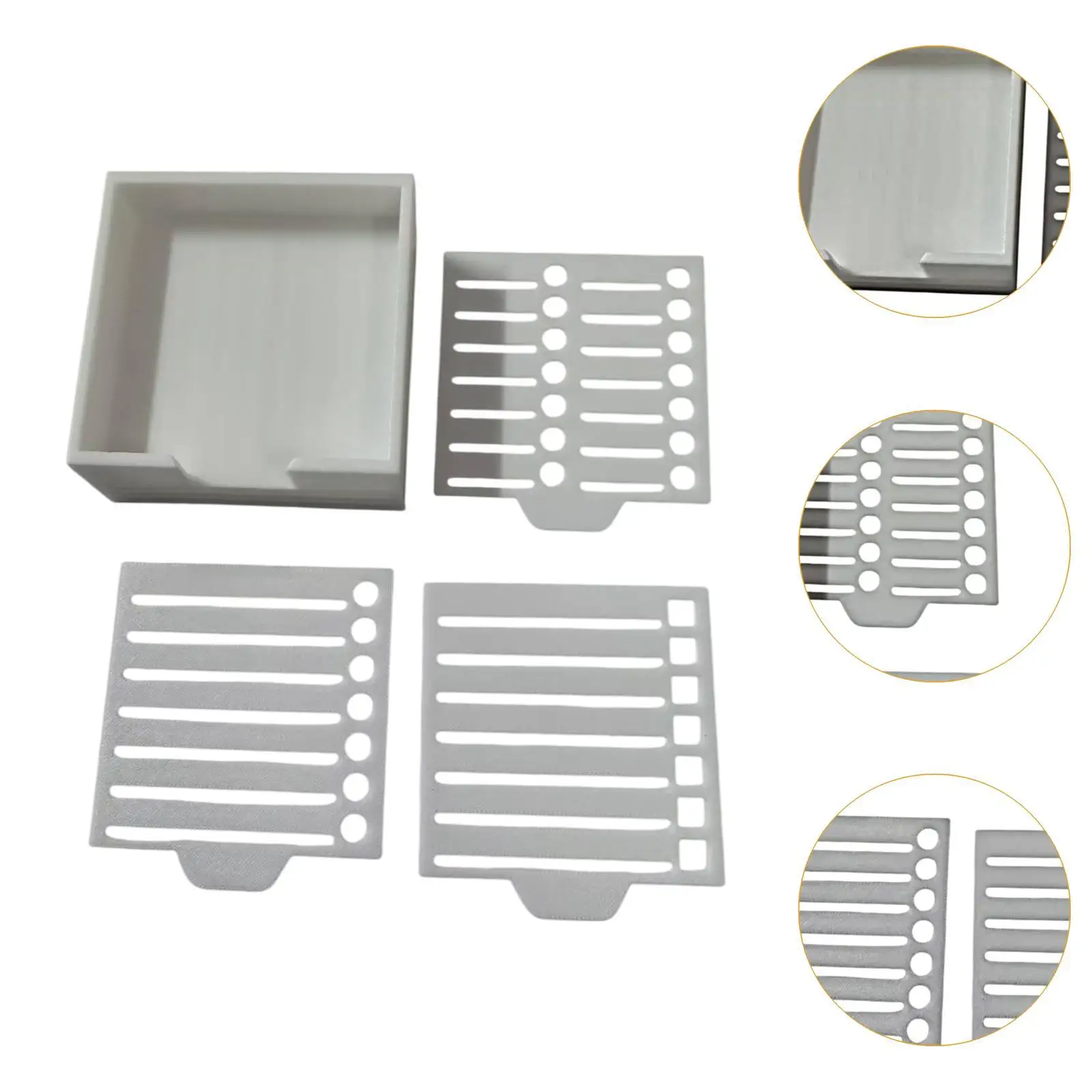 Sticky Note Holder with Stencil Office Stationery Supplies Multifunctional Office Desk Organizer Memo Note Dispenser for Desktop