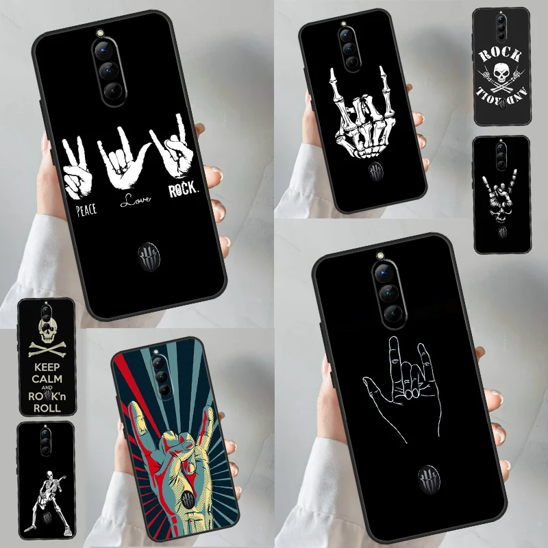 Rock Roll Skull Case For ZTE Nubia Red Magic 5G 5S 6 7 Pro 6R 6S 7S Pro Red Magic 8 Pro Phone Back Cover