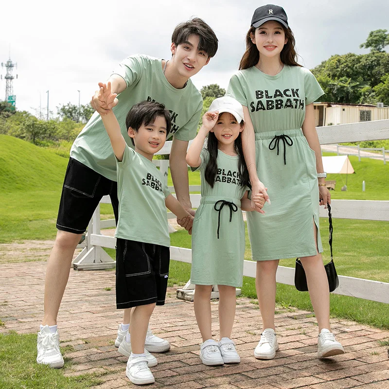 Vacation Look Family Clothing Mom and Daughter Resort One Piece Dress Daddy and Me Father Son Matching Shirts Couple Look Beach