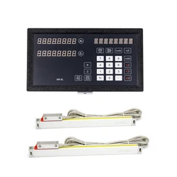 Display di lettura digitale a 2 assi tornio DRO con funzione di diametro del raggio R/D e Encoder a scala lineare sottile da 2 pezzi da 0.005mm