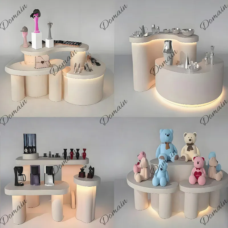 Jewelry Display Cabinet Plush Toys Clothing Shoes and Bags Special-shaped Booth Cosmetics Display Oval Nakajima Terrace