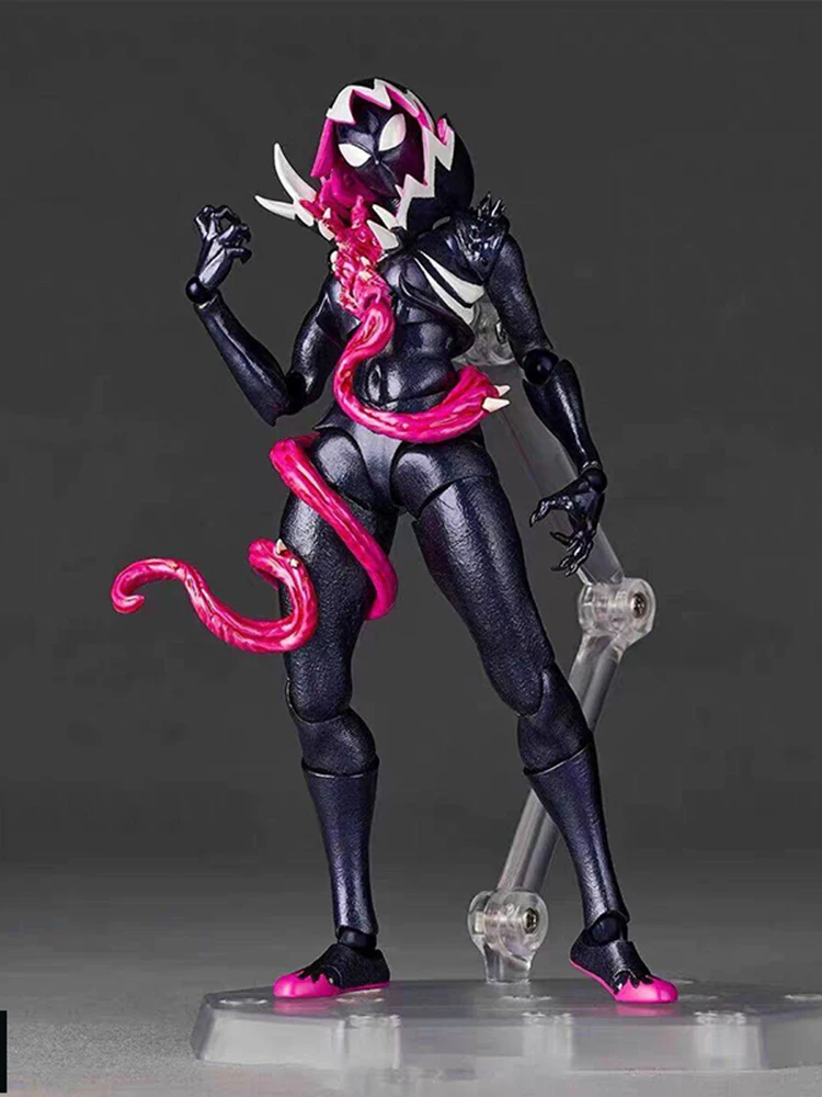 Ko Venom Gwen Revoltech Amazing Yamaguchi Symbiote Spider Gwen Anime Dekorative Actionfigur Modell Sammlerstück Jungen Spielzeug Geschenke – Detail 1