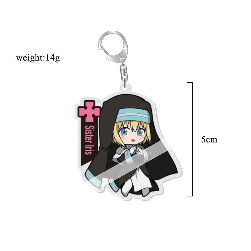 Fire Force Shinra Kusakabe Double-sided Keychains Arthur Boyle Pendants Kotatsu Tamaki Keyrings Bag Decorations Accessories