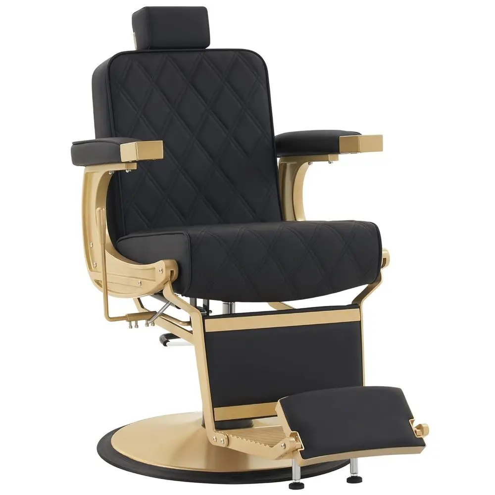 

Vintage Heavy-Duty Metal Barber Chair with Hydraulic Recline for Beauty and Spa Shampoo Services