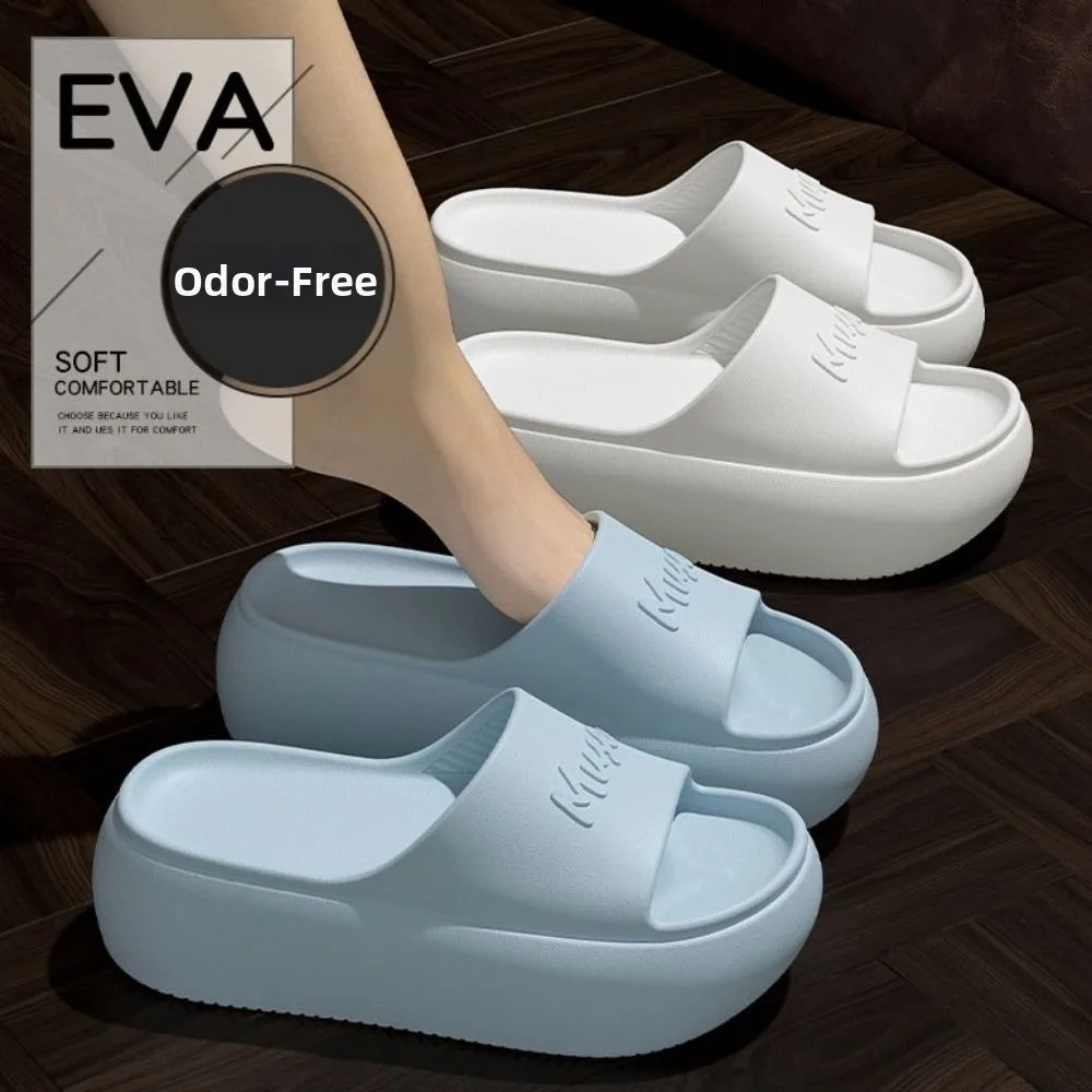 

New Hot Non-slip Thick Sole Slippers Summer Style Comfort Home Slippers Height Increasing Bathroom Slippers Women Beach Wear