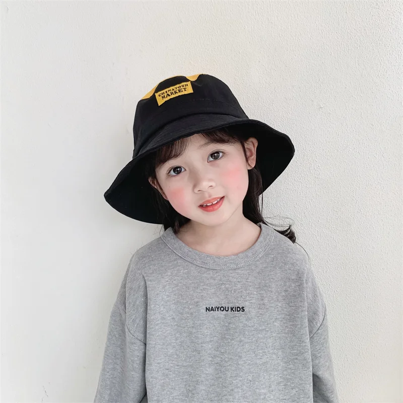 Spring Summer Baby Hats Cotton Kids Boys Girls Fisherman Caps Smile Pattern Children Sun Hat Bucket Hat