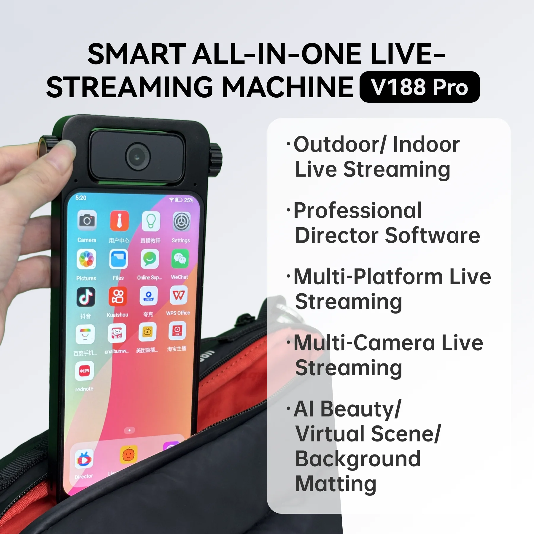 Mini Wireless Portable 50MP High-Definition All-in-One Live Streaming Machine