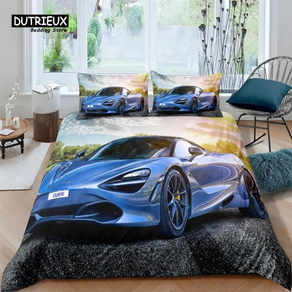 

Home Textiles Luxury 3D Racing Car Print 2/3Pcs Comfortable Duvet Cover PillowCase Bedding Set Queen and King EU/US/AU Size