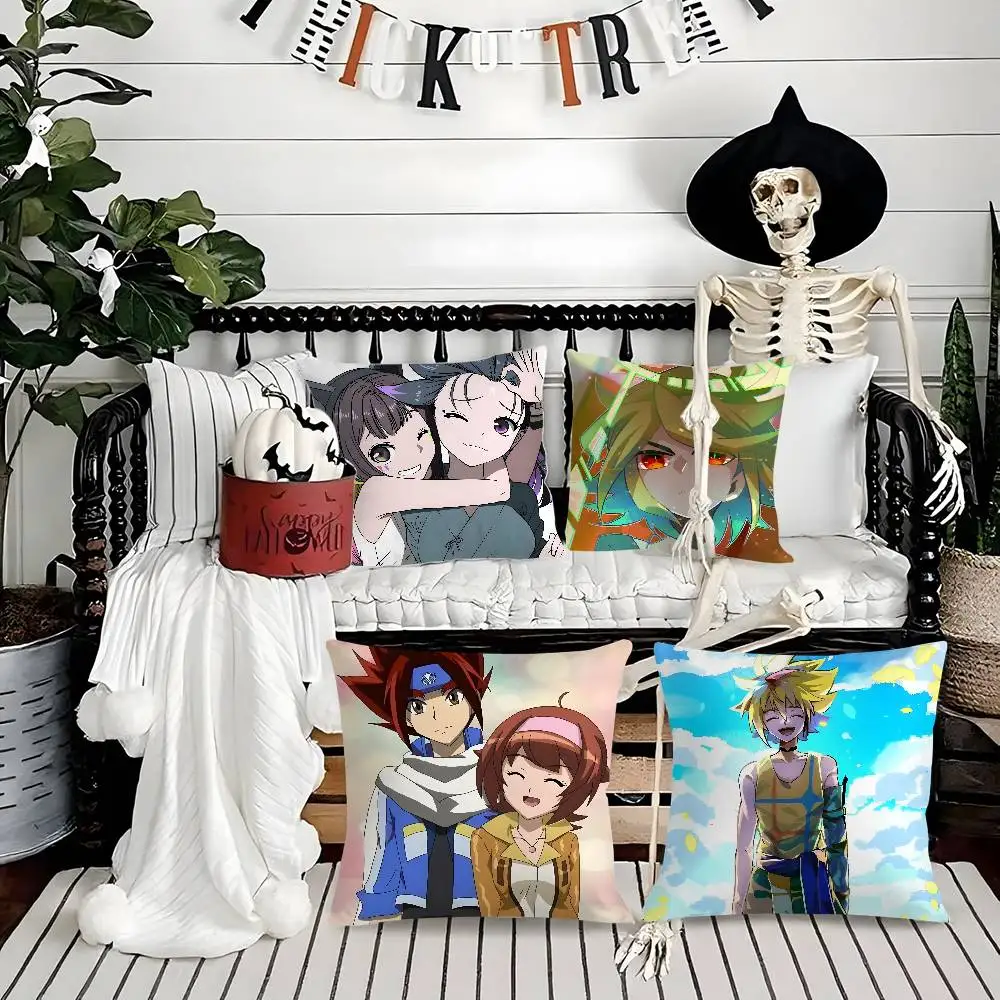 

HOT Anime B-Beyblade Cartoon Pillow Case Soft Plush Fabric Double Sided Print Decorative Home Living Room Gift Cushion Cover