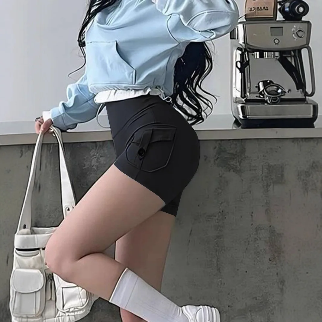 

Игнутые шорты с высокой талией, женские сексуальные шорты персикового цвета с подтяжкой ягодиц, спортивные шорты для йоги, допамина, мода