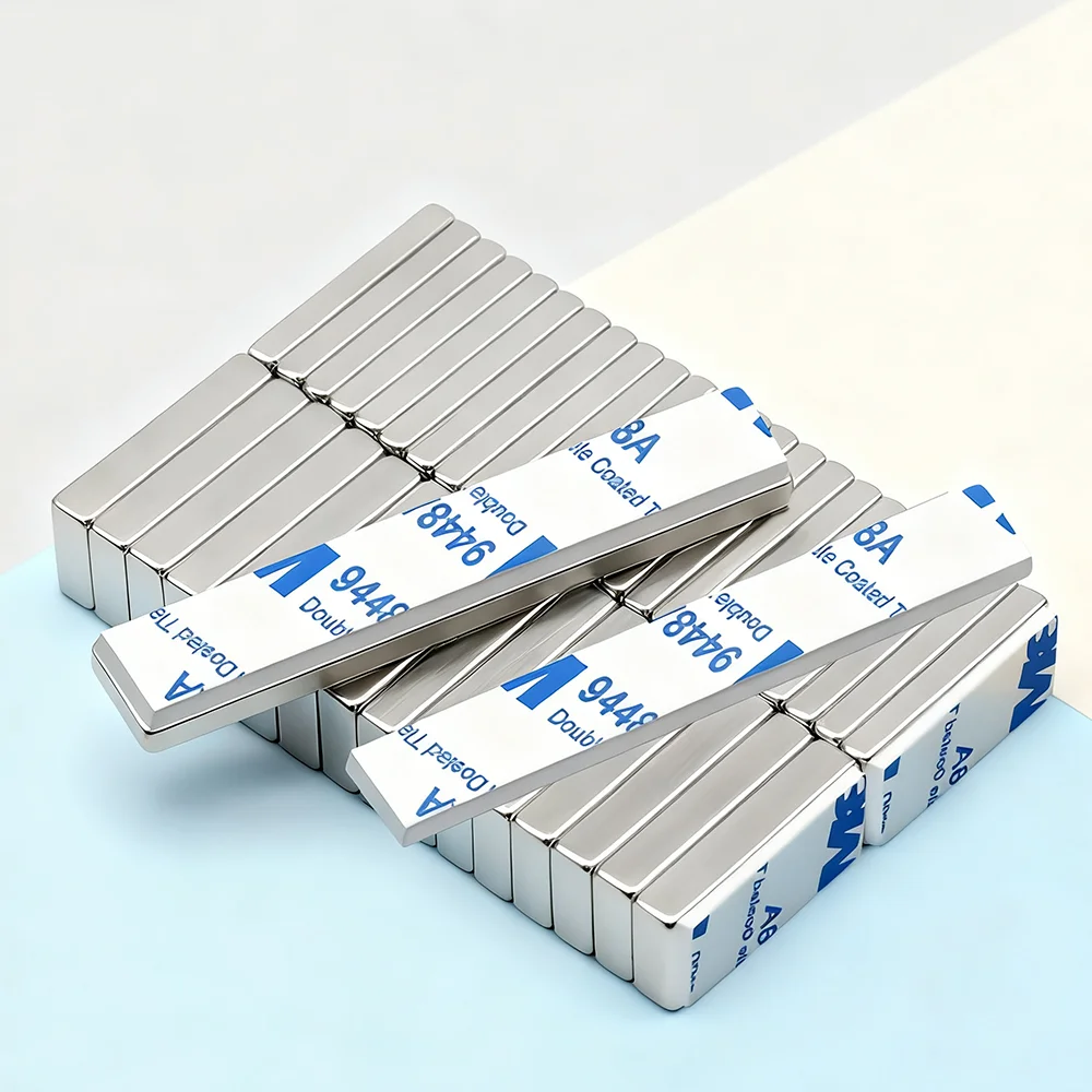 Aimant néodyme puissant avec adhésif double face N35 NdfeB bloc d' imanes magnétiques permanents aimants de réfrigérateur Super puissants