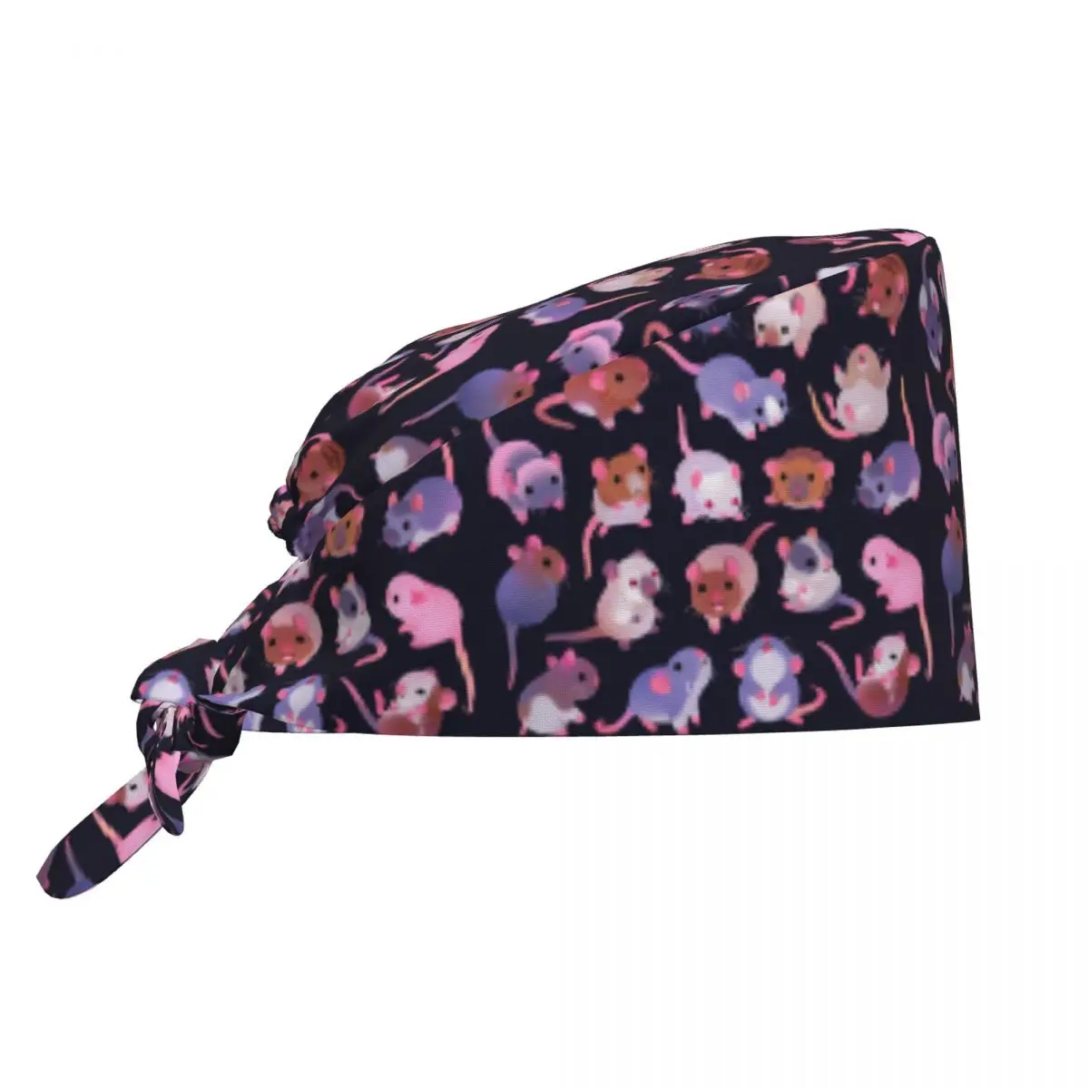 Fancy Rat - Dark Scrub Hat Doctor Working Surgical Cap Men Women Adjustable Nursing Caps for Dentist