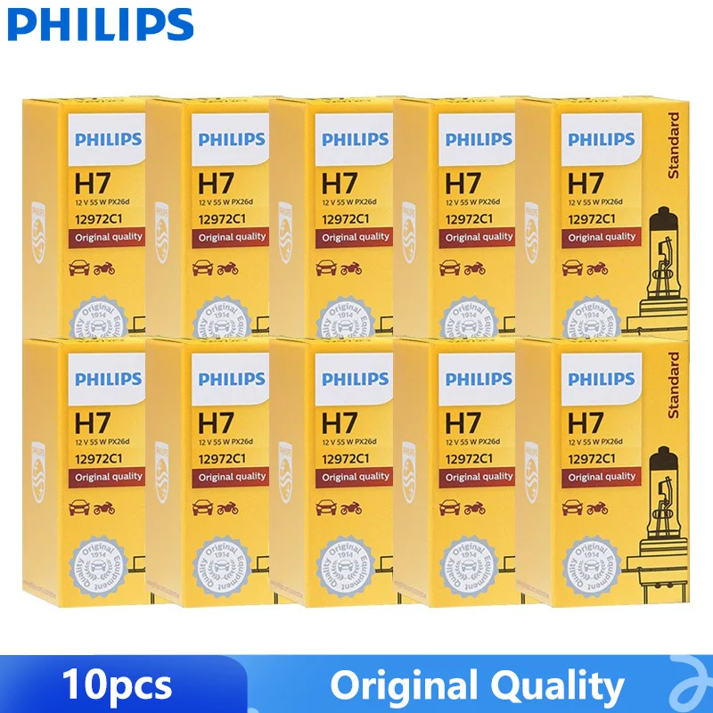 Philips 10PCS Vision H4 H7 H11 12V Standard Car Halogen Lamps Bright Original Headlight Auto Genuine Bulbs Wholesale