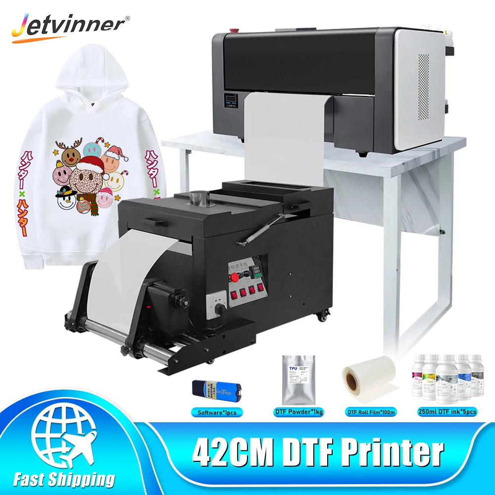 A2 DTF Printer For Epson Dual XP600 Print Head Direct to Film Transfer Printer T shirt Printing Machine For Textile DTF Printer