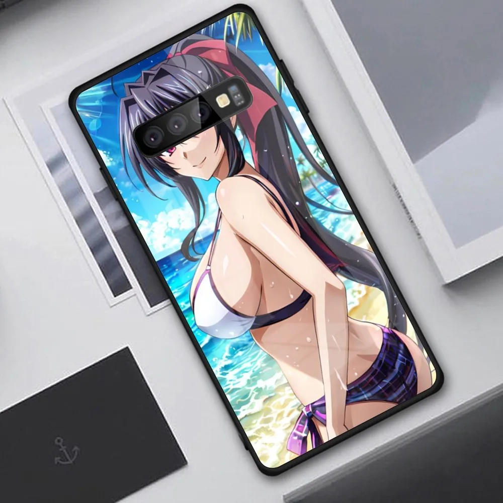 High School DxD Akeno Mobile Phone Case for Samung S23 S22 S21 Pro Ultra A13 A33 A53 NOTE 20 PC Glass Phone Cover Funda